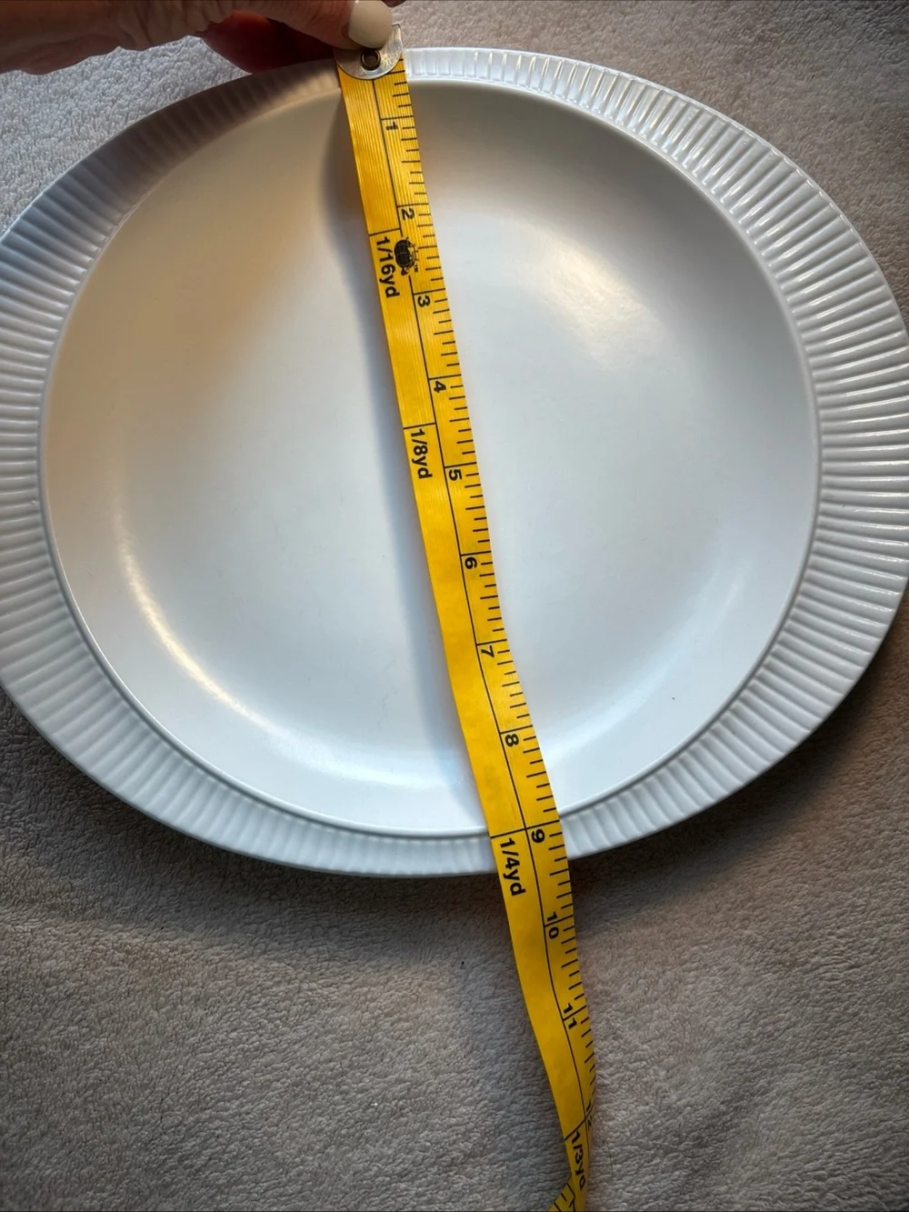 White Textured Ceramic Dinner Plate - Classic Home Dining